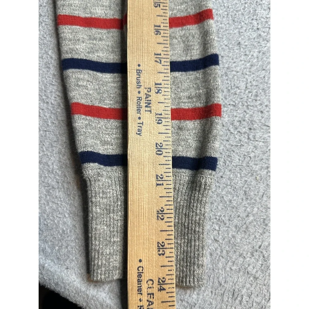 American‎ Eagle Outfitters Sweater Mens Large Gray Stripe V Neck Pullover Knit